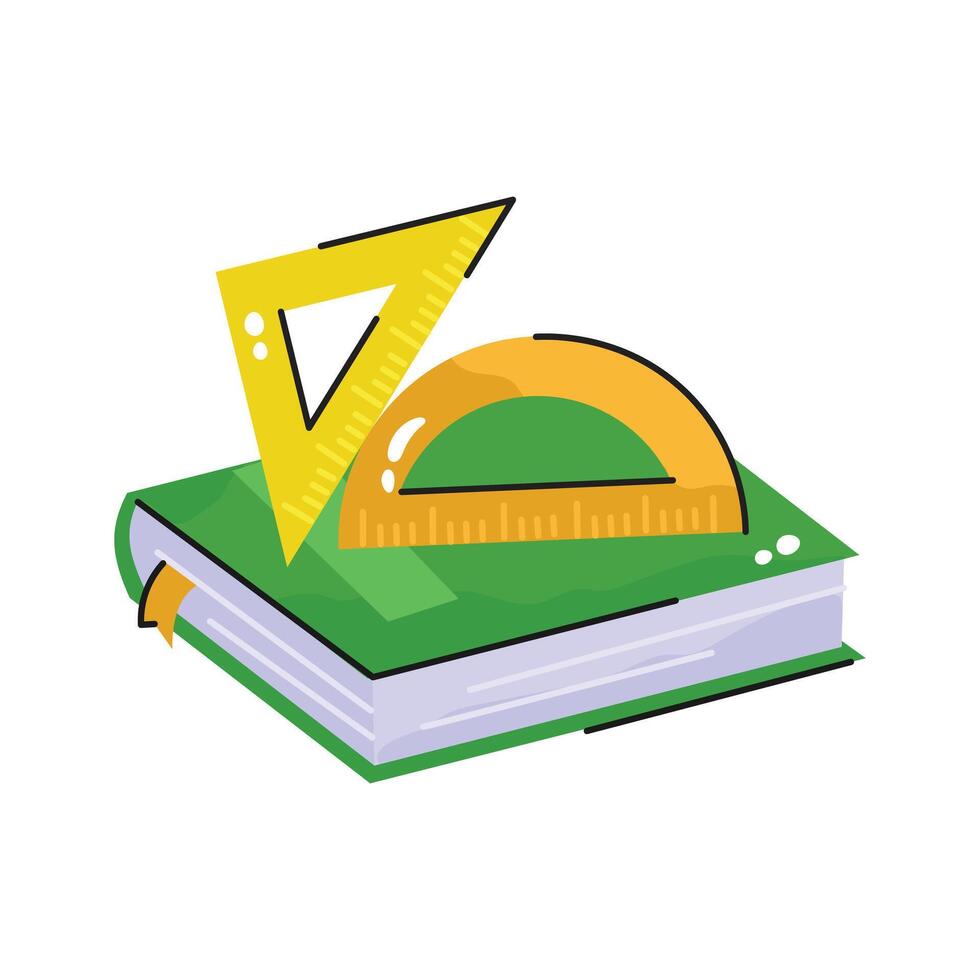 Have a look at this drawn sticker of maths accessory vector