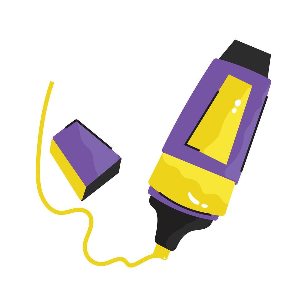 Conceptual design of drawn sticker of highlighter vector