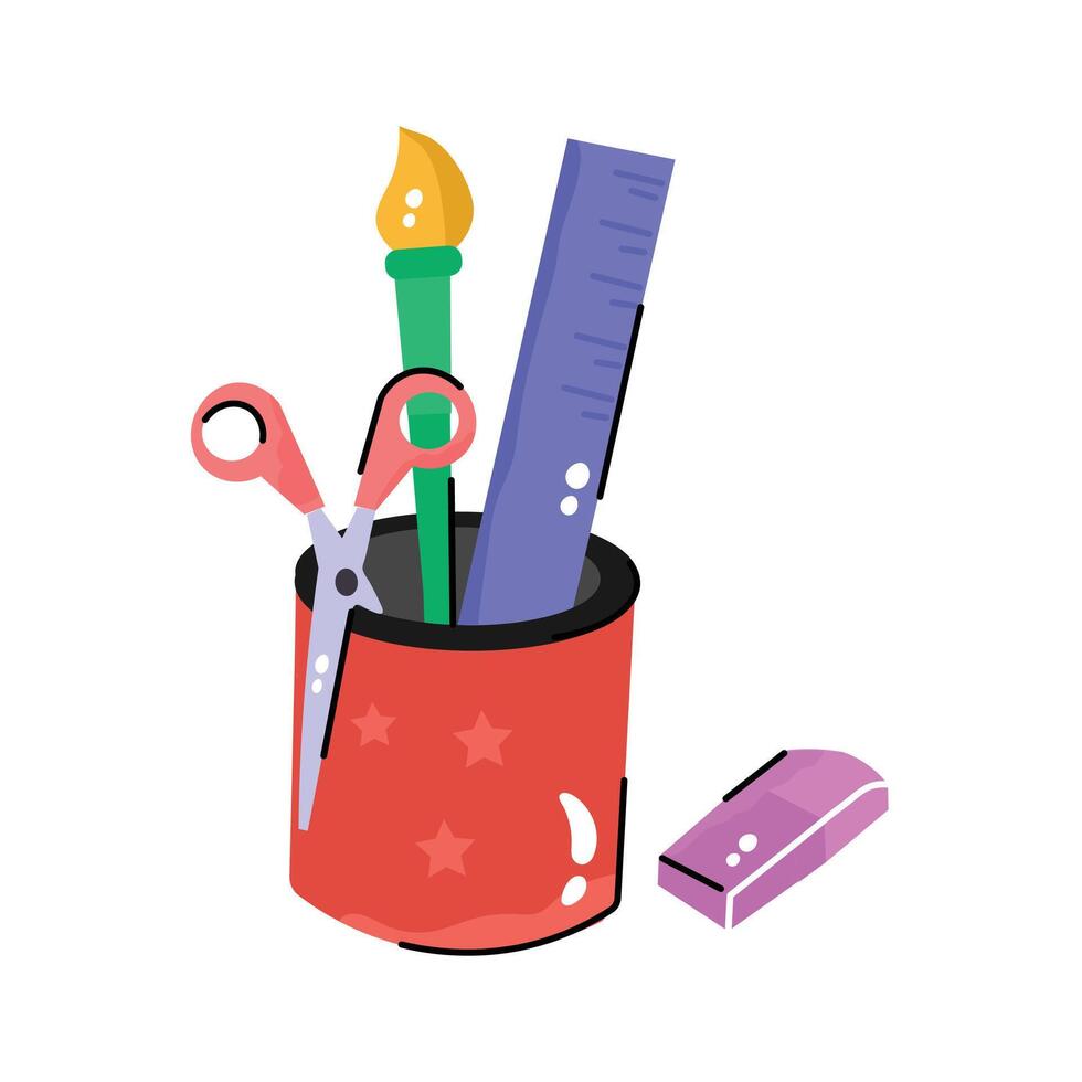 Get this drawing design of stationary container vector