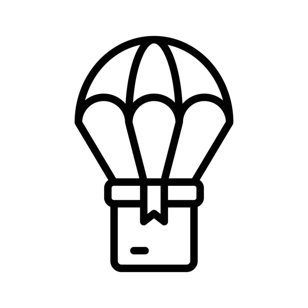 Experience aerial delivery with our icon for efficient transportation of goods. vector