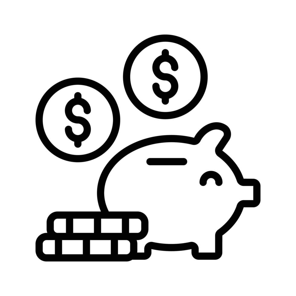 Start saving money with the piggy bank for financial security and growth vector