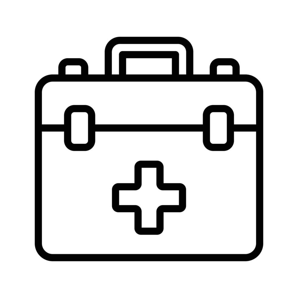 An icon of a first aid kit, featuring clean lines and essential elements for medical assistance. vector