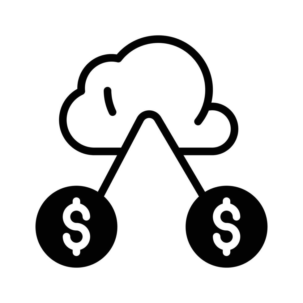 Access cloud-based financial transactions with a money icon for easy transactions vector