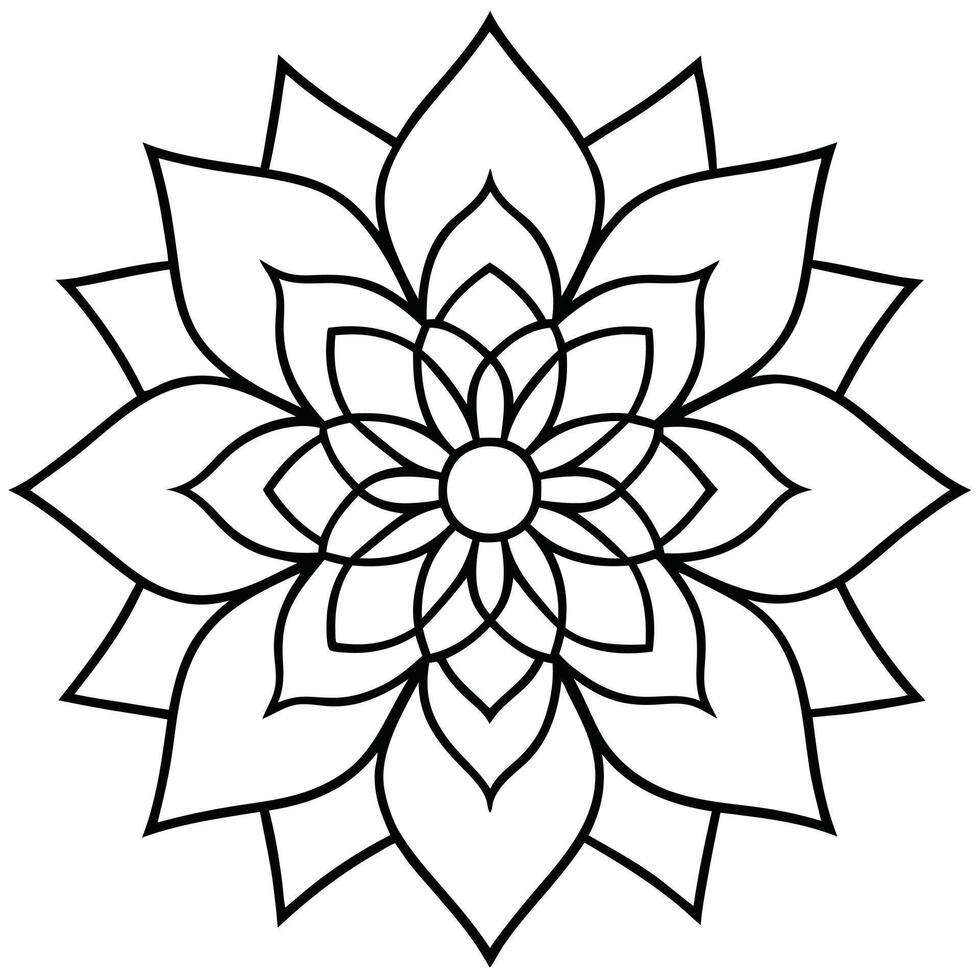 beautiful mandala design for coloring book, tattoo design, wall art vector