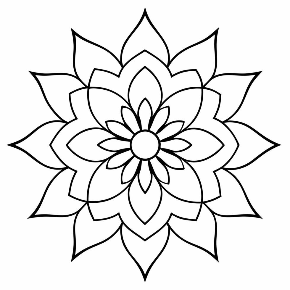 beautiful mandala design for coloring book, tattoo design, wall art vector