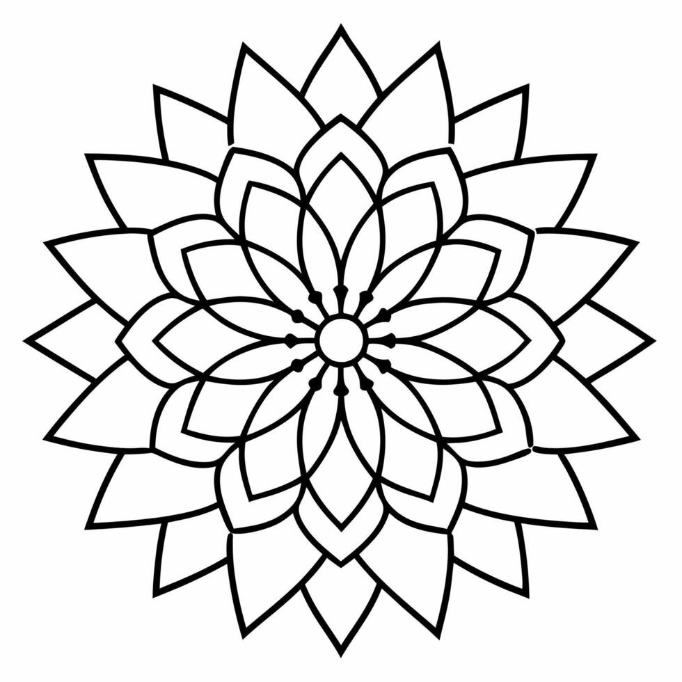 beautiful mandala design for coloring book, tattoo design, wall art vector