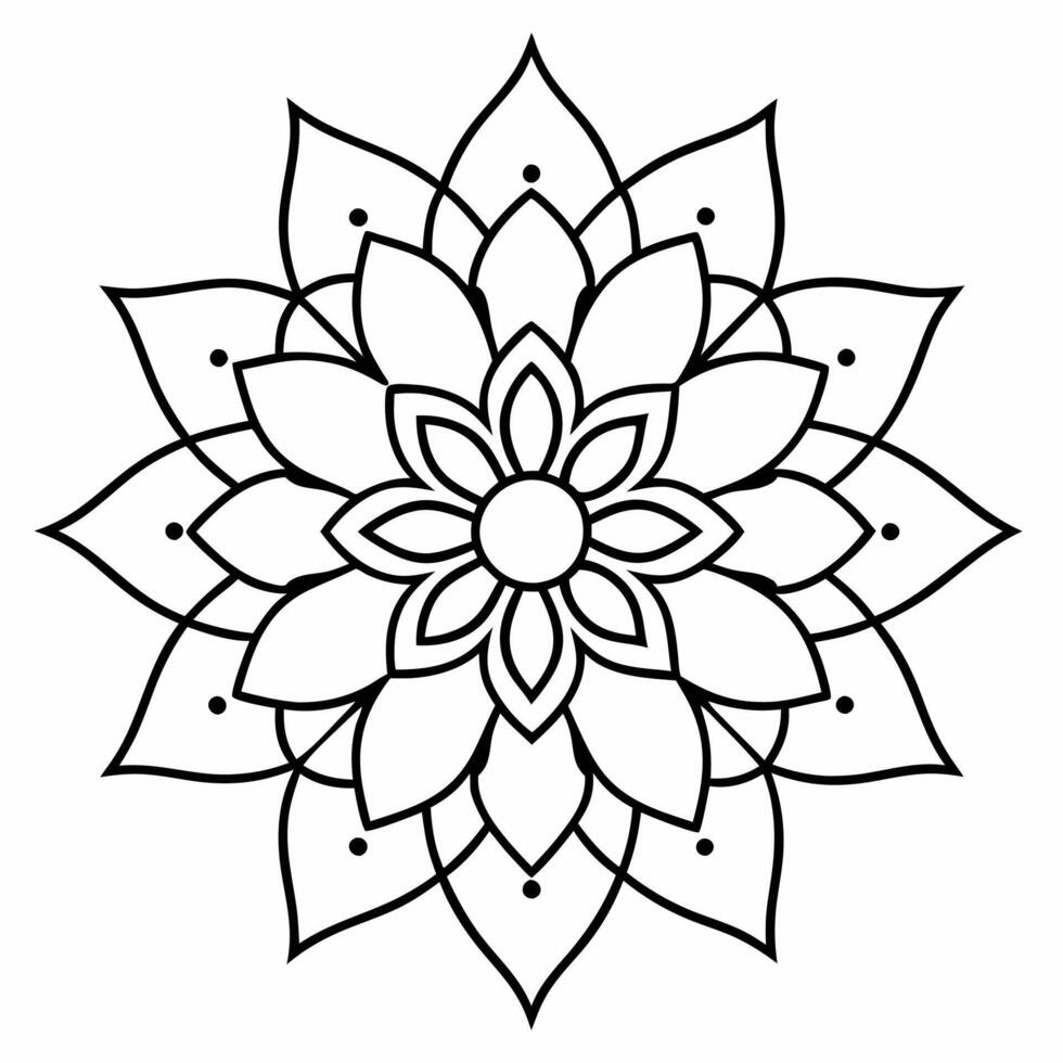 beautiful mandala design for coloring book, tattoo design, wall art vector