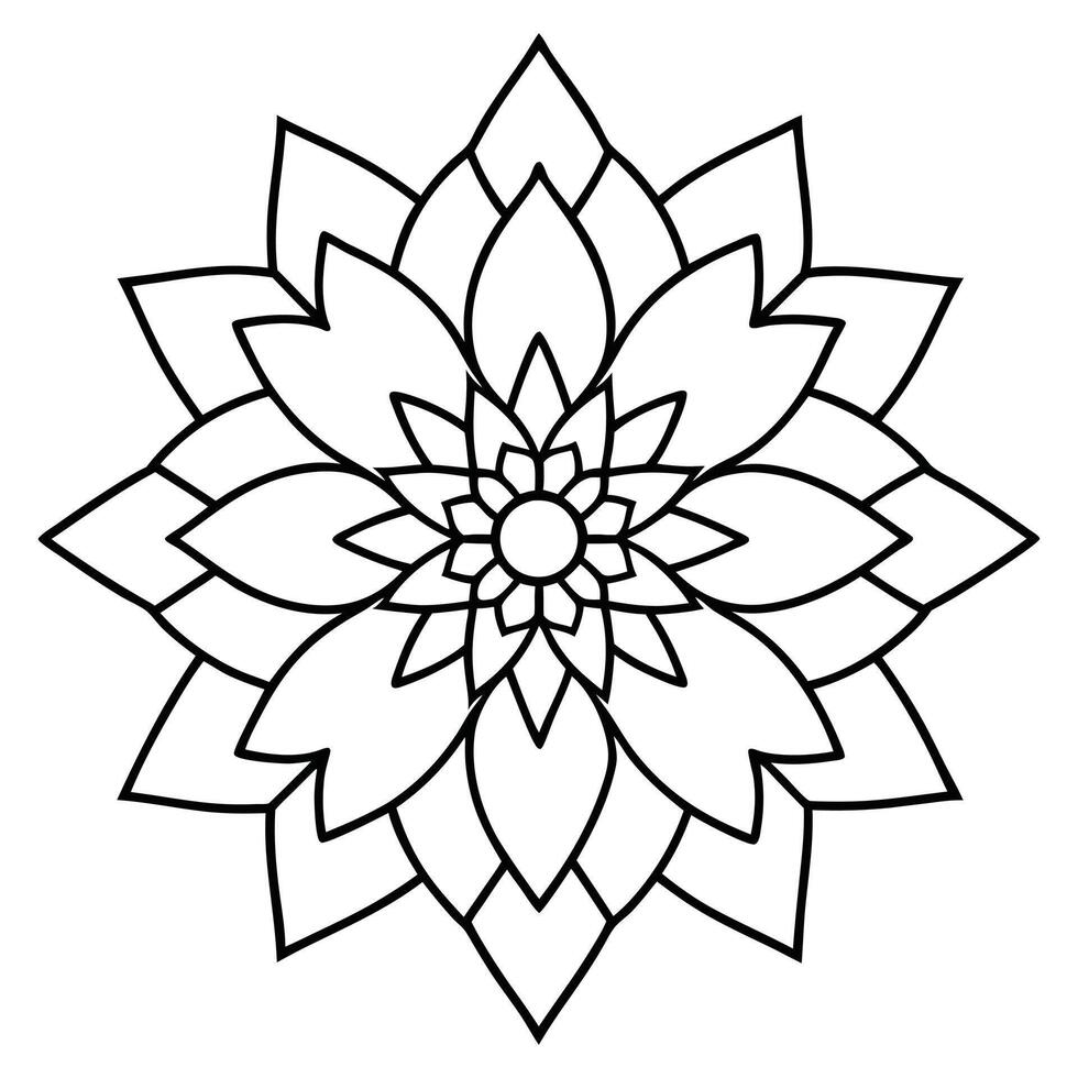 beautiful mandala design for coloring book, tattoo design, wall art vector