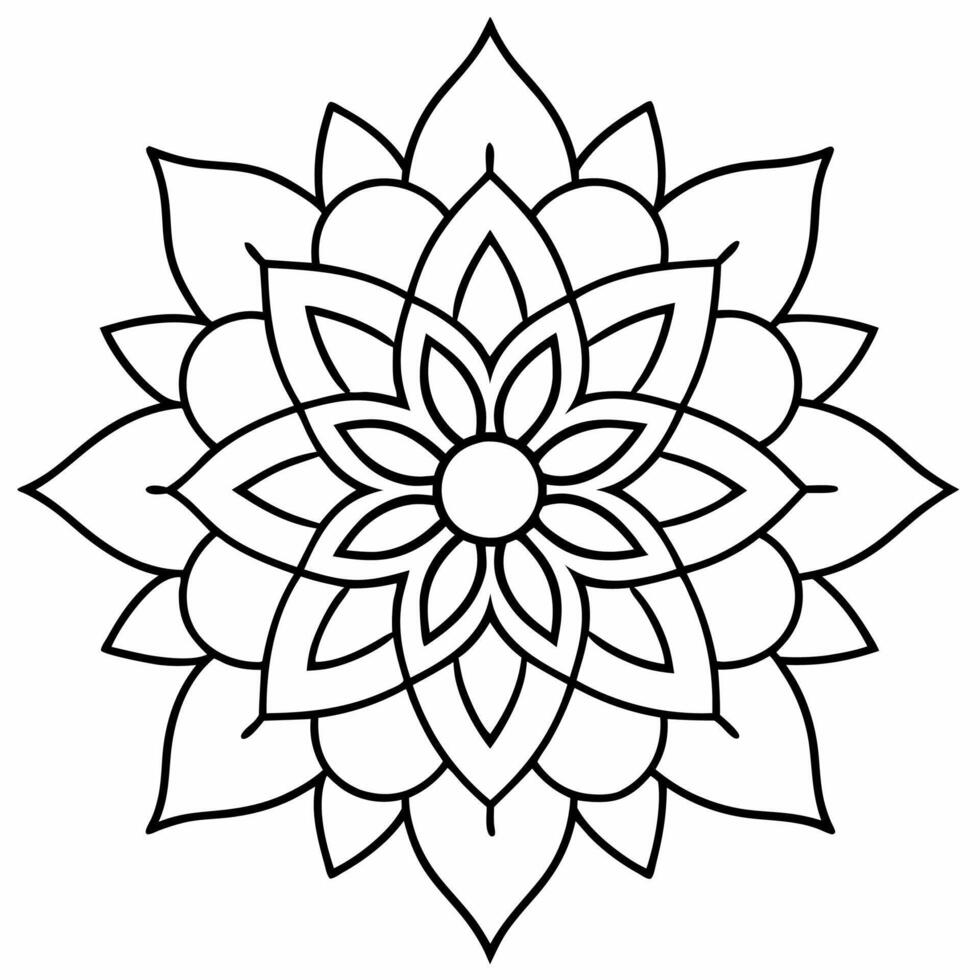 beautiful mandala design for coloring book, tattoo design, wall art vector
