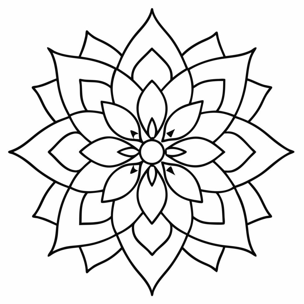 beautiful mandala design for coloring book, tattoo design, wall art vector