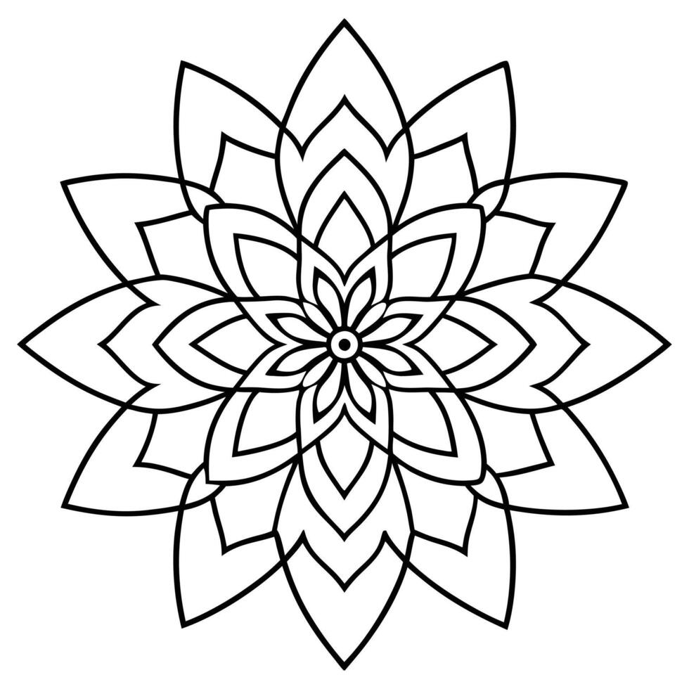 beautiful mandala design for coloring book, tattoo design, wall art vector