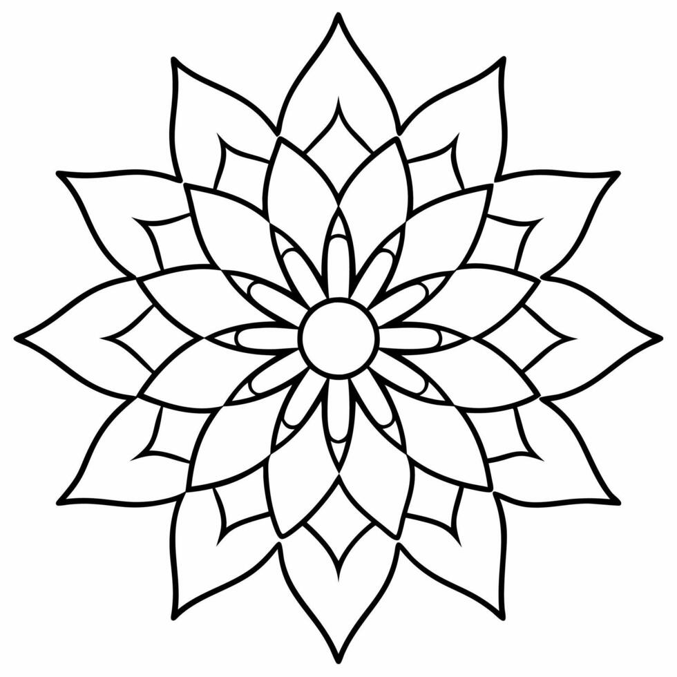 beautiful mandala design for coloring book, tattoo design, wall art vector