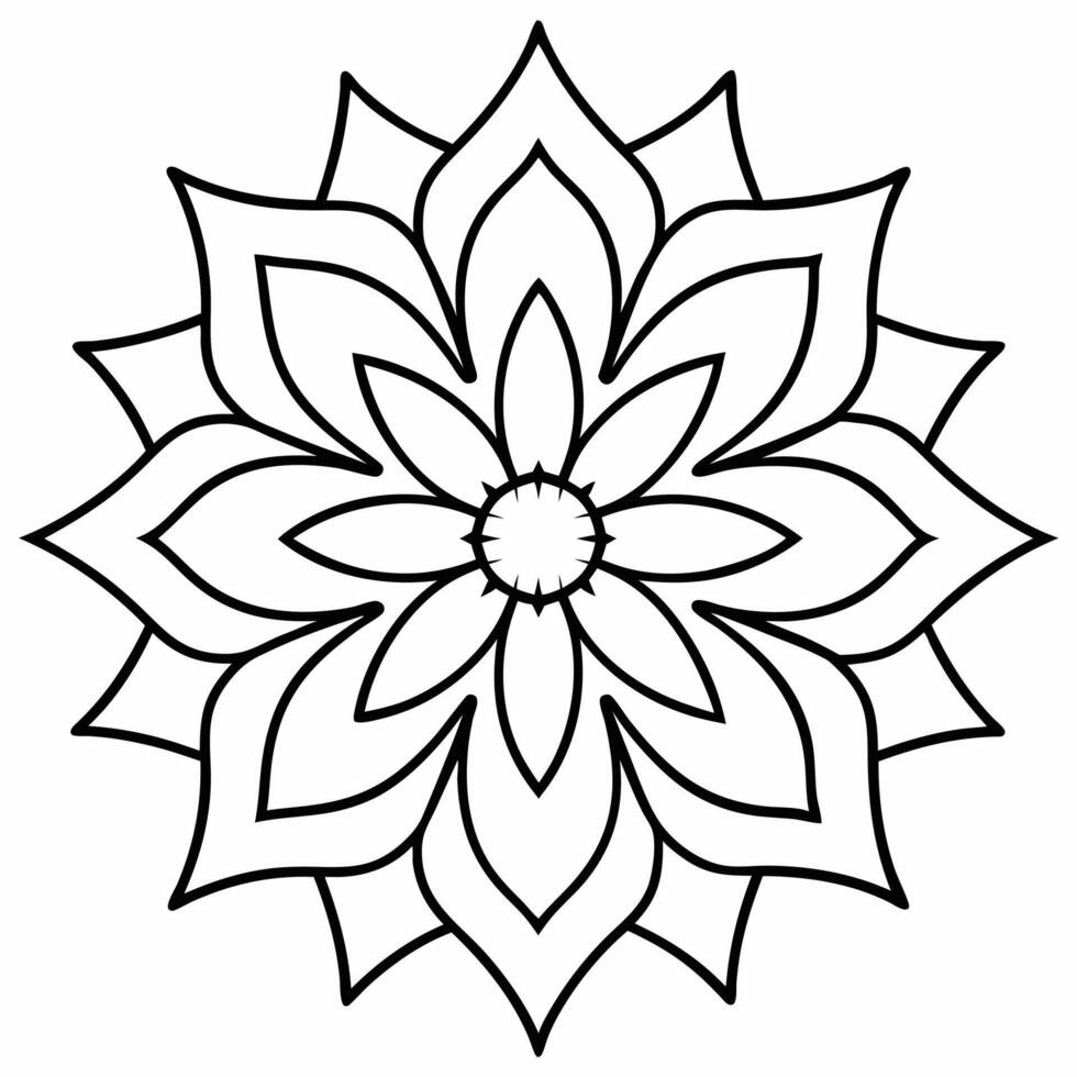 beautiful mandala design for coloring book, tattoo design, wall art vector