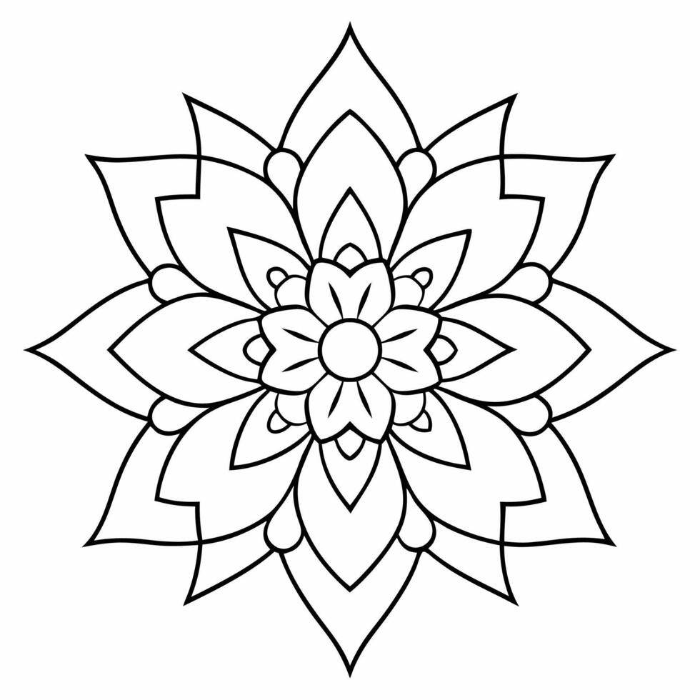 beautiful mandala design for coloring book, tattoo design, wall art vector