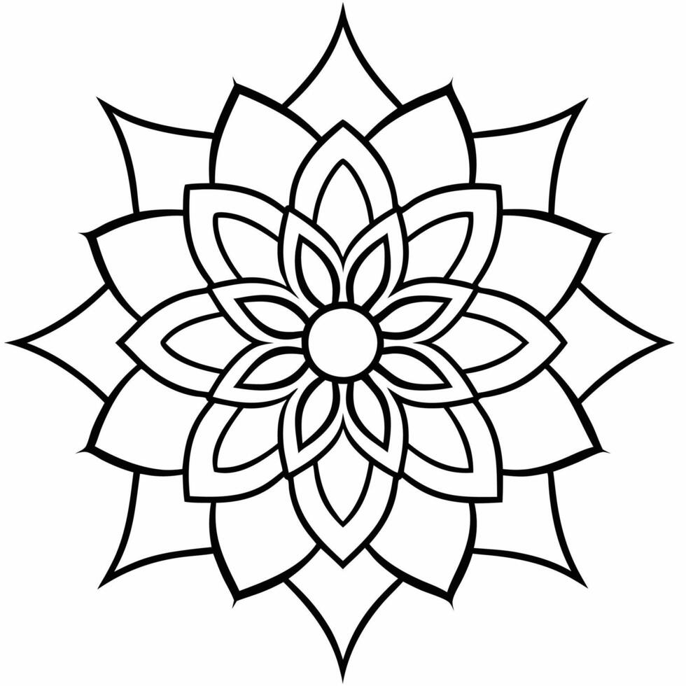 beautiful mandala design for coloring book, tattoo design, wall art vector