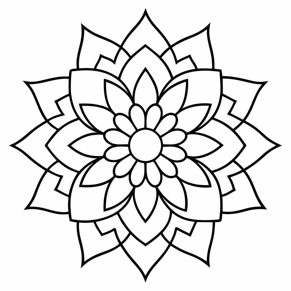beautiful mandala design for coloring book, tattoo design, wall art vector