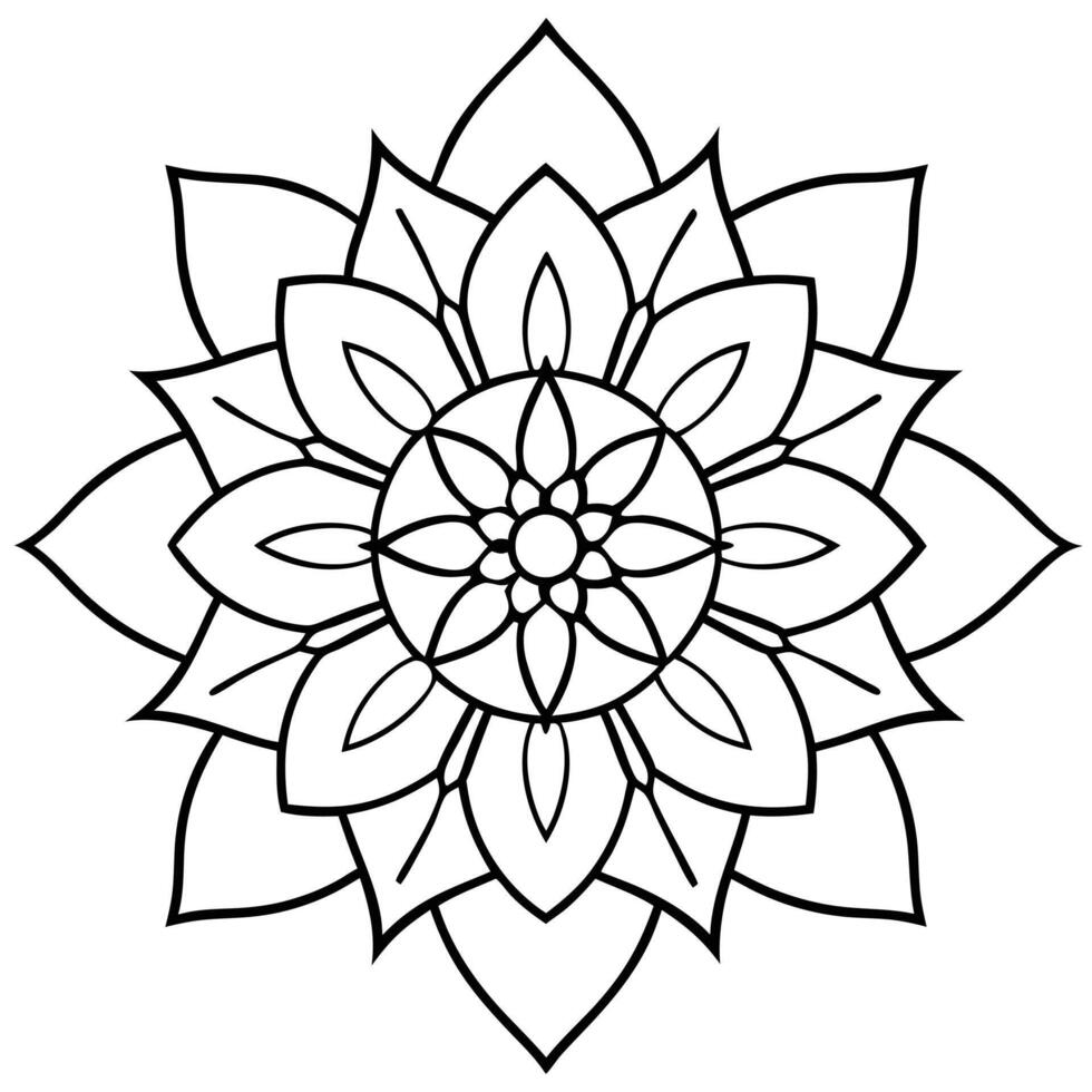 beautiful mandala design for coloring book, tattoo design, wall art vector