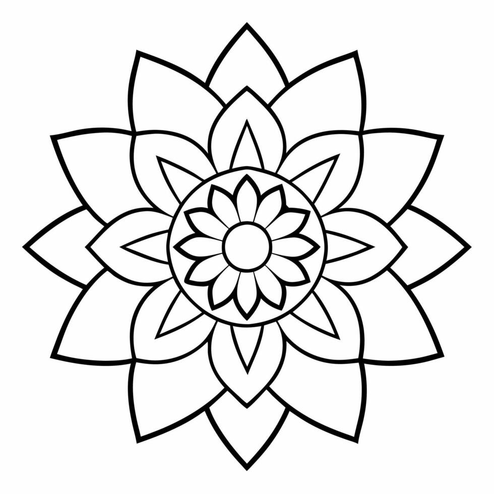 beautiful mandala design for coloring book, tattoo design, wall art vector