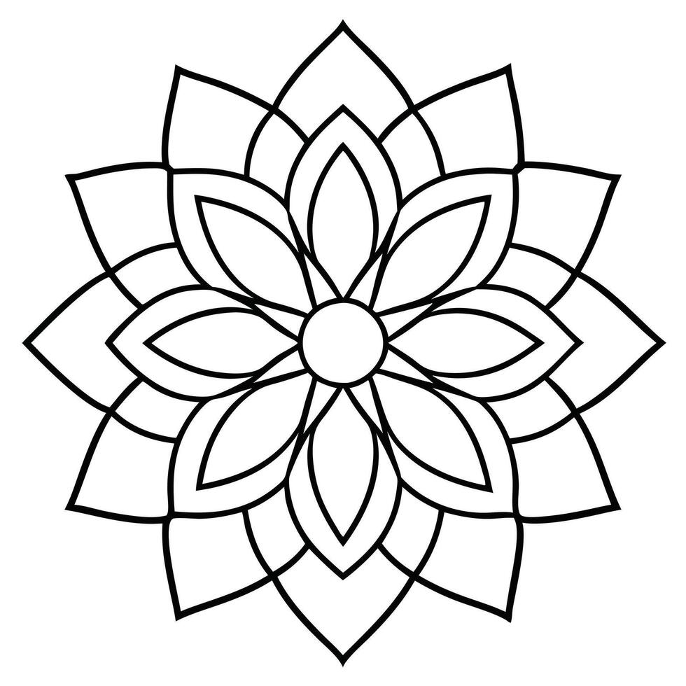 beautiful mandala design for coloring book, tattoo design, wall art vector
