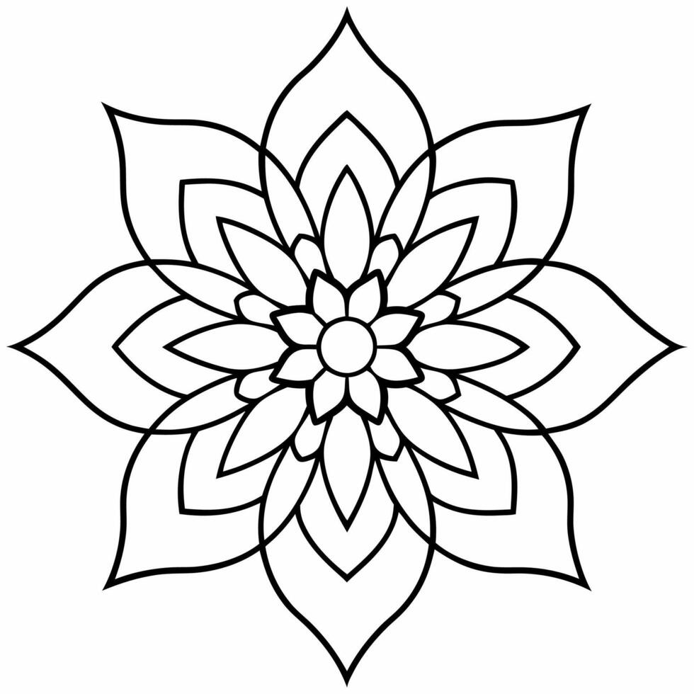 beautiful mandala design for coloring book, tattoo design, wall art vector