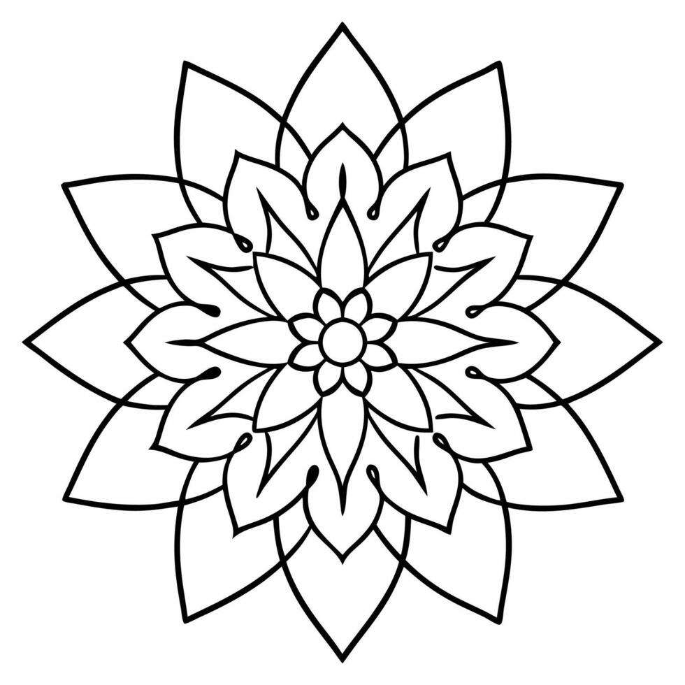 beautiful mandala design for coloring book, tattoo design, wall art vector
