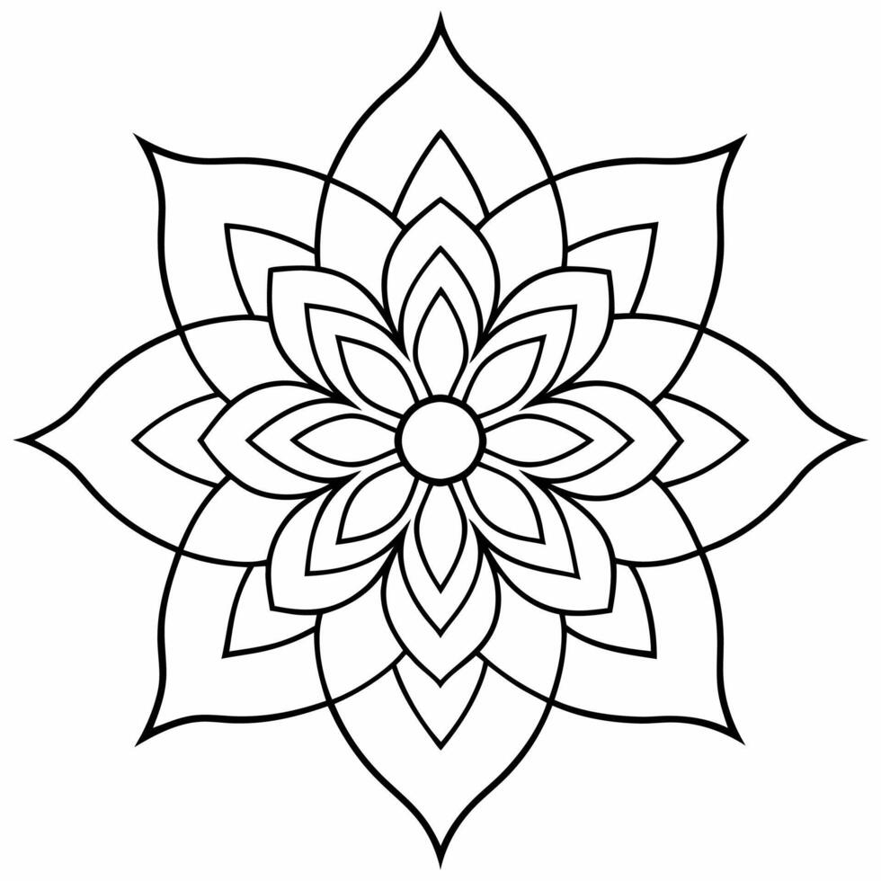 beautiful mandala design for coloring book, tattoo design, wall art vector