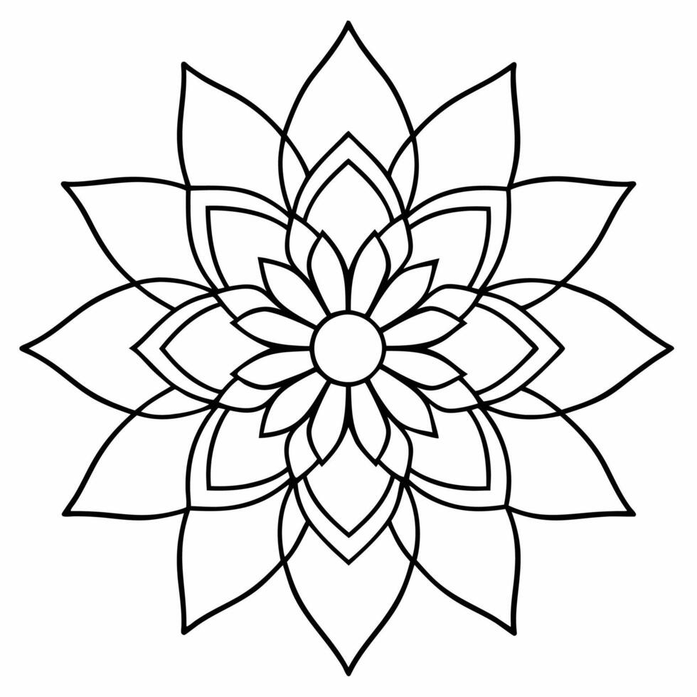 beautiful mandala design for coloring book, tattoo design, wall art vector