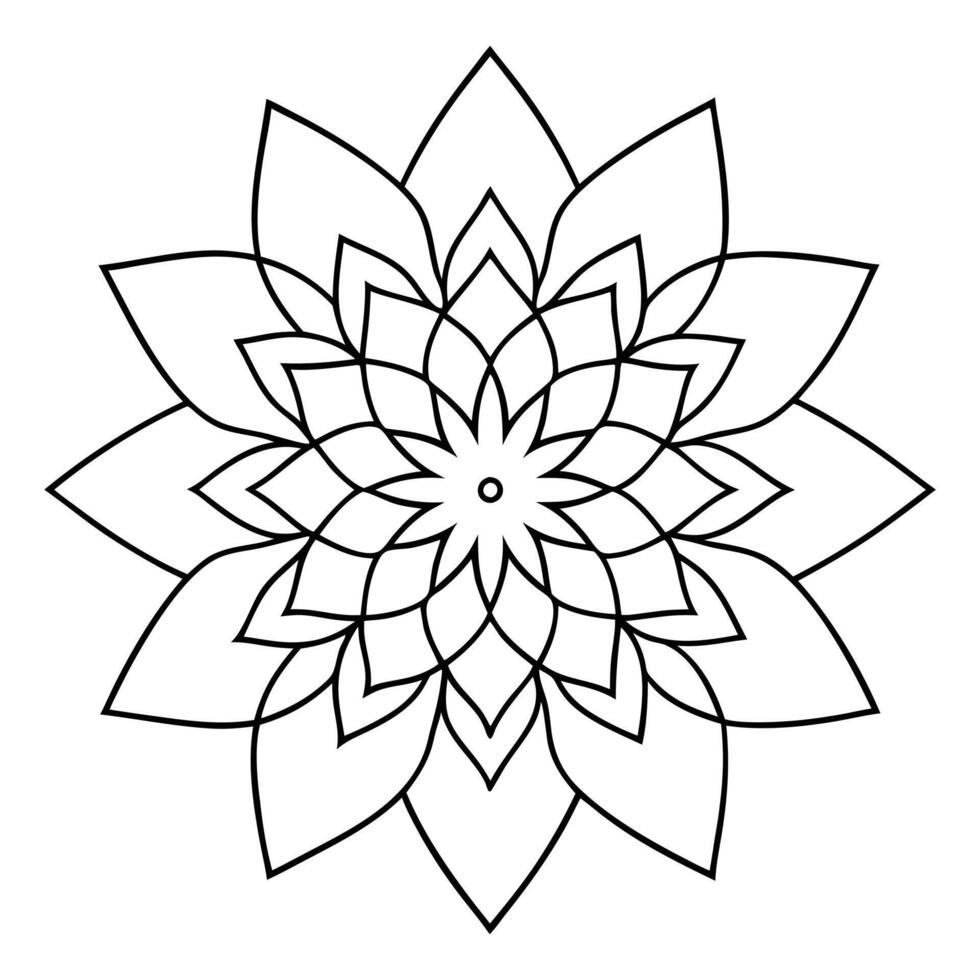 beautiful mandala design for coloring book, tattoo design, wall art vector