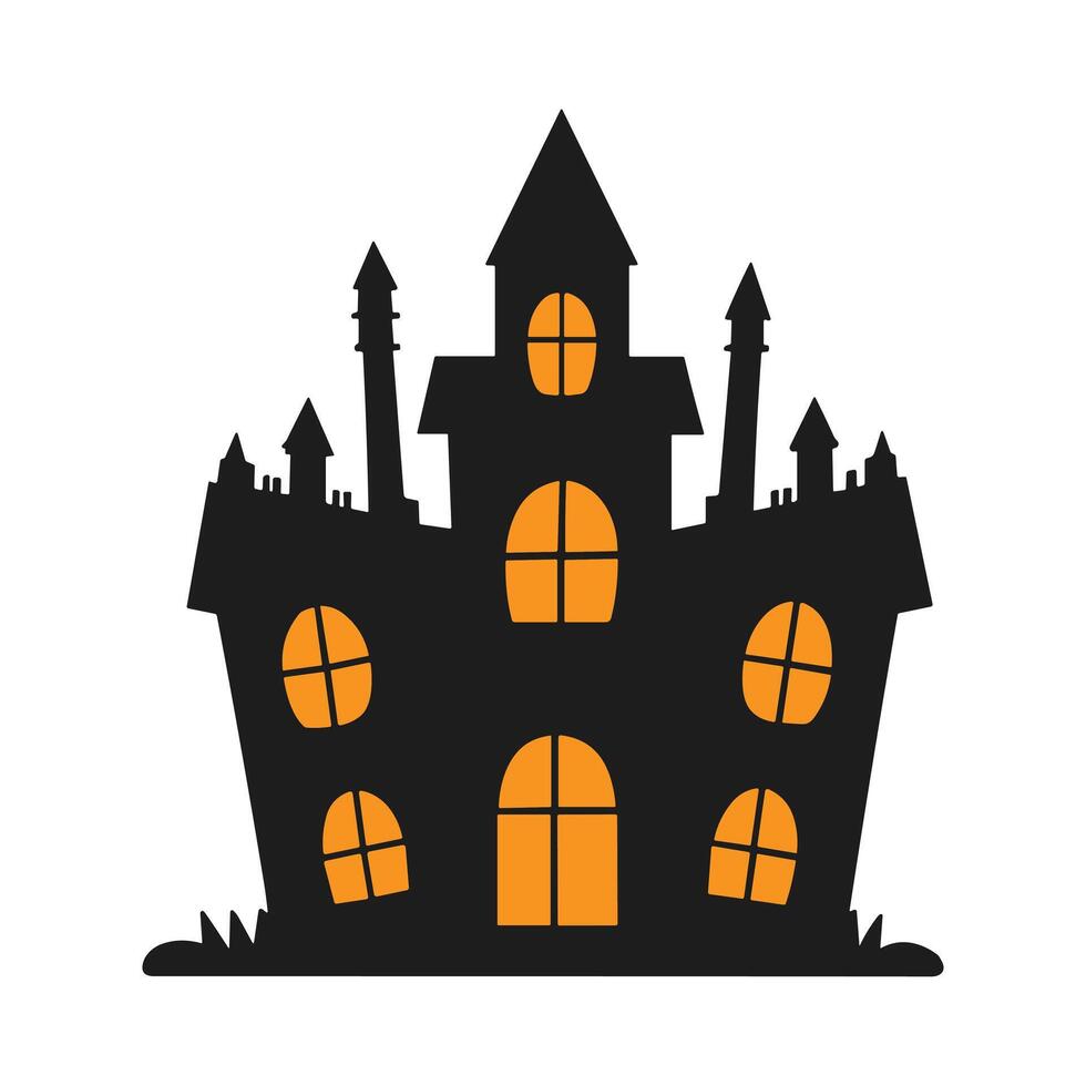 A haunted house silhouette for Halloween vector