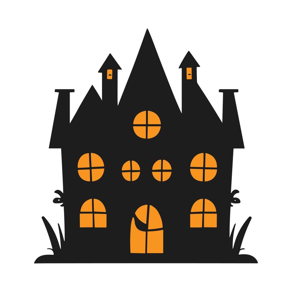 A haunted house silhouette for Halloween vector