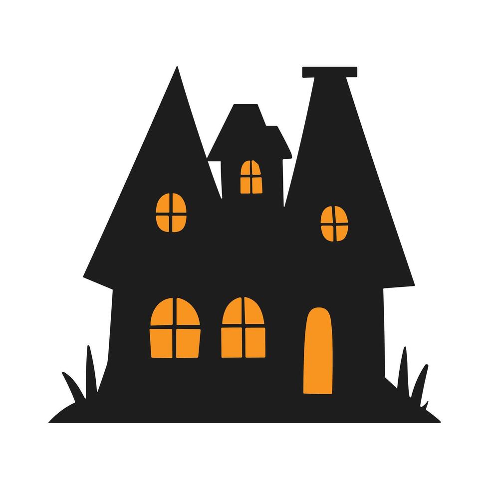 A haunted house silhouette for Halloween vector