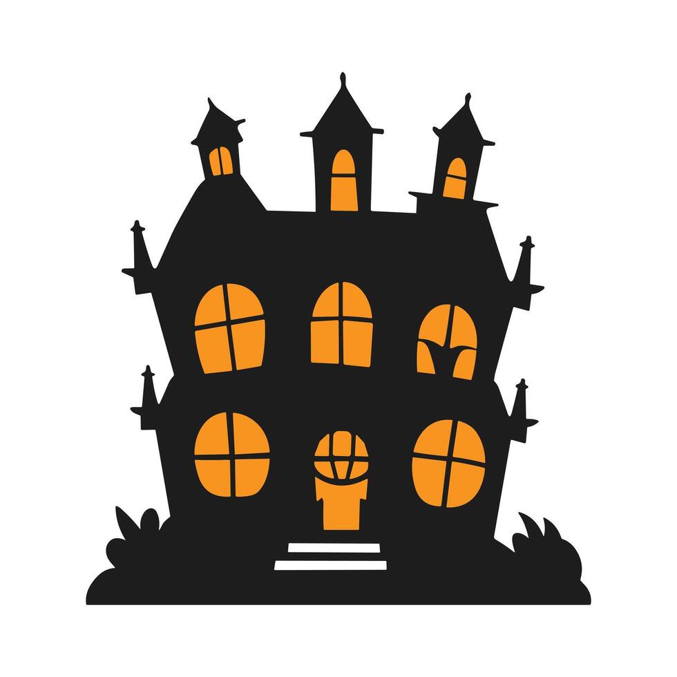 A haunted house silhouette for Halloween vector
