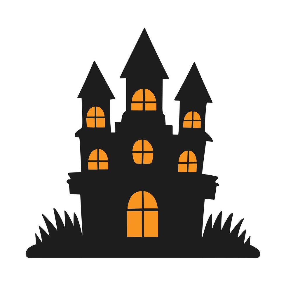 A haunted house silhouette for Halloween vector