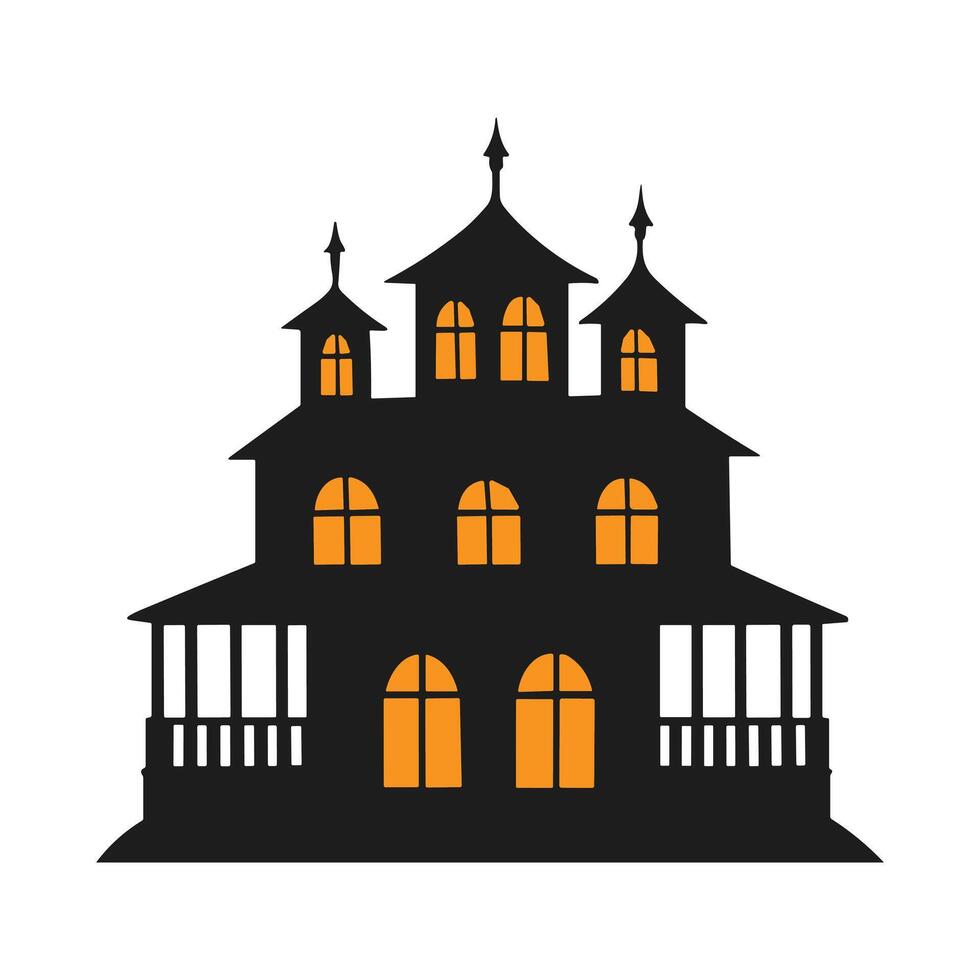 A haunted house silhouette for Halloween vector