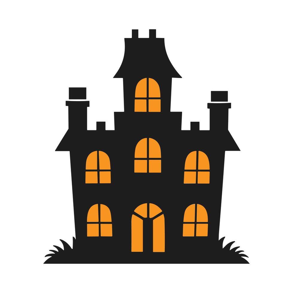 A haunted house silhouette for Halloween vector
