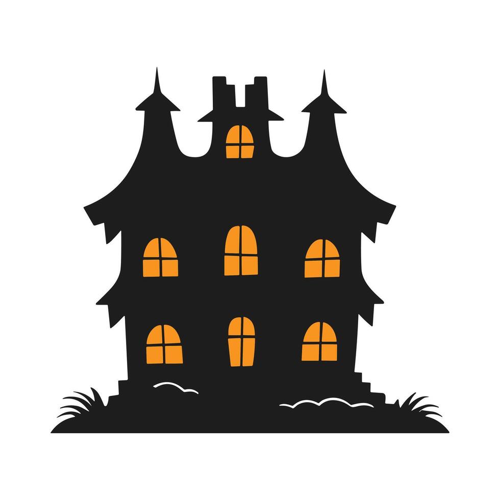 A haunted house silhouette for Halloween vector