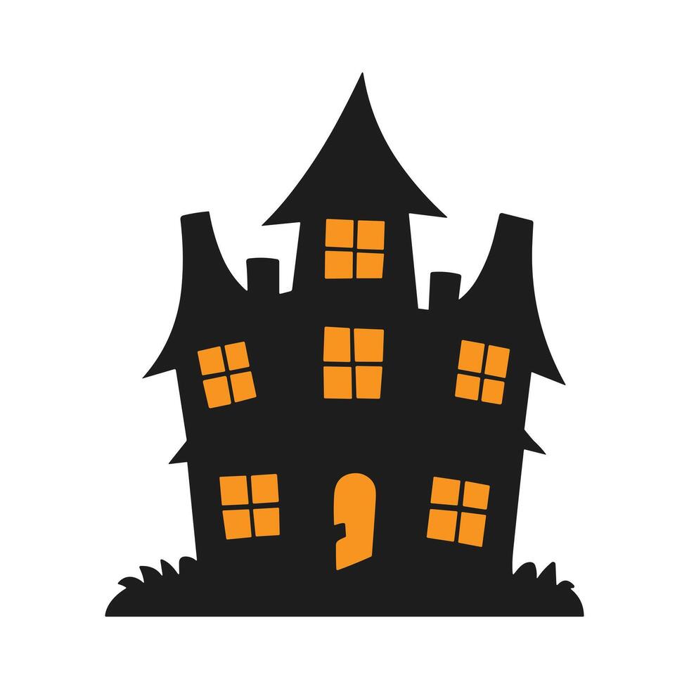 A haunted house silhouette for Halloween vector