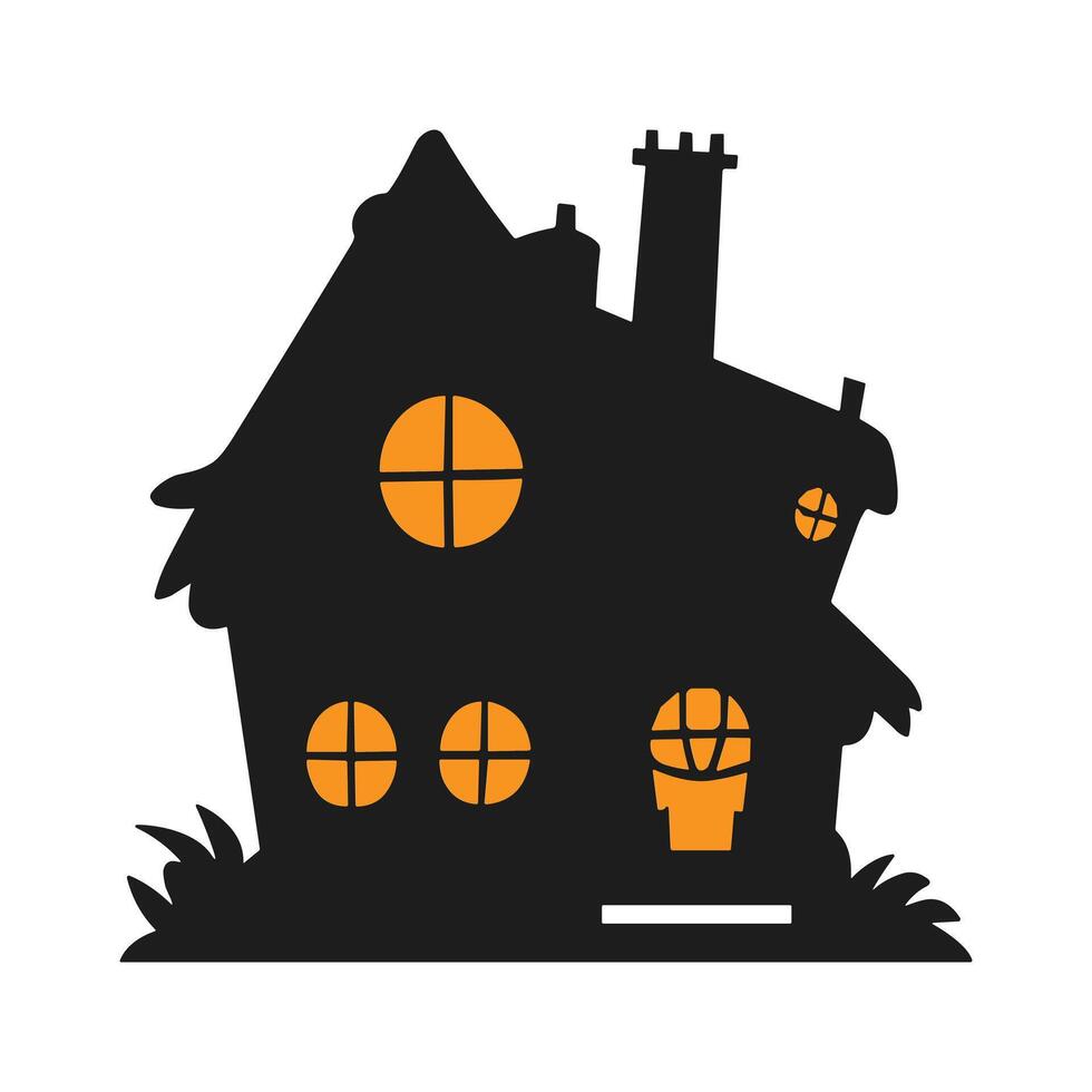 A haunted house silhouette for Halloween vector