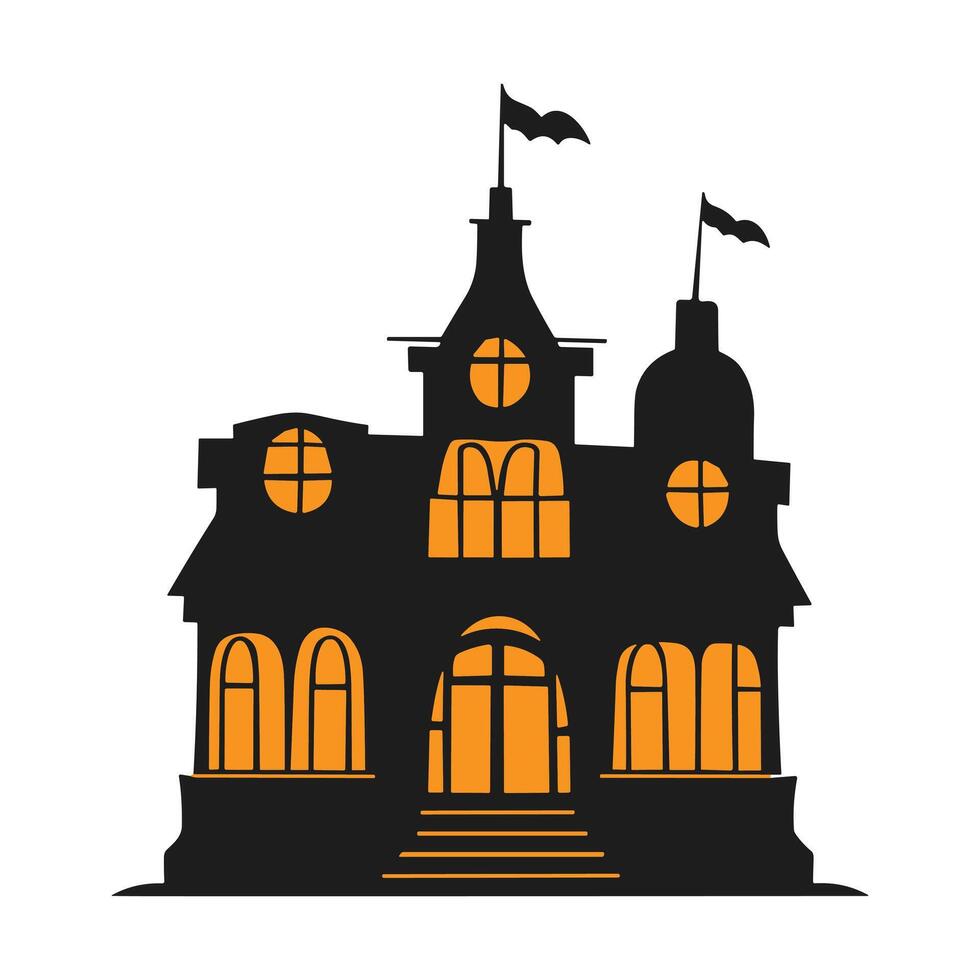 A haunted house silhouette for Halloween vector