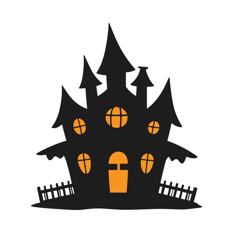 A haunted house silhouette for Halloween vector