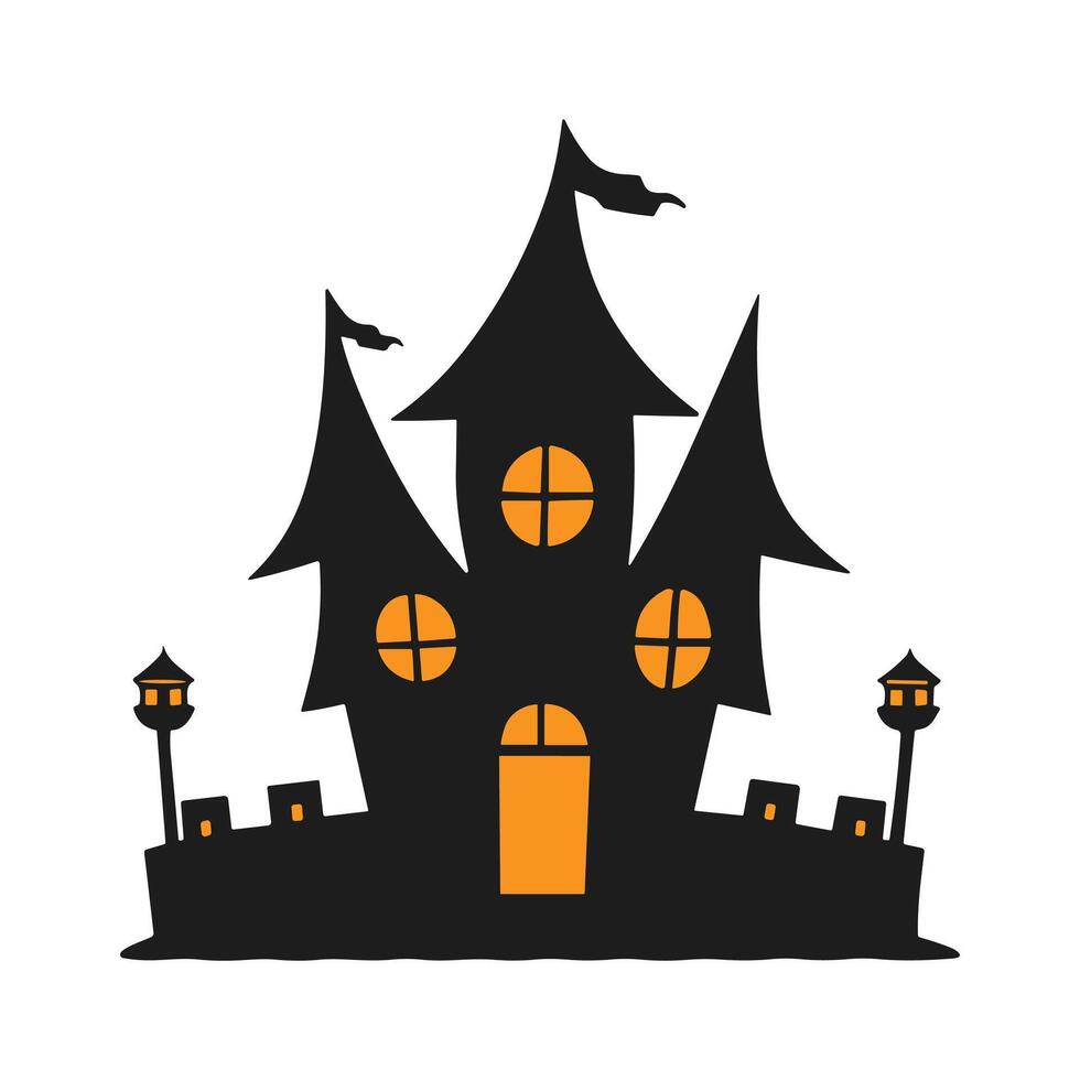 A haunted house silhouette for Halloween vector