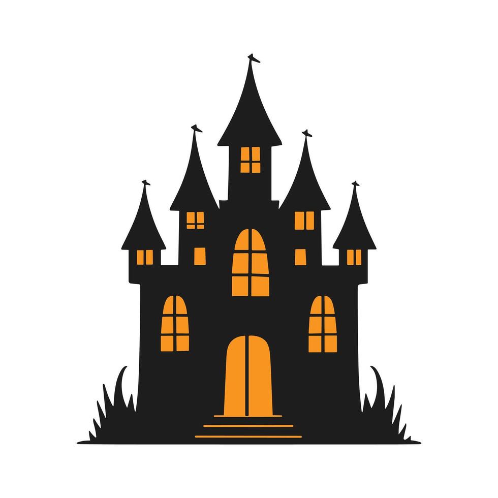 A haunted house silhouette for Halloween vector