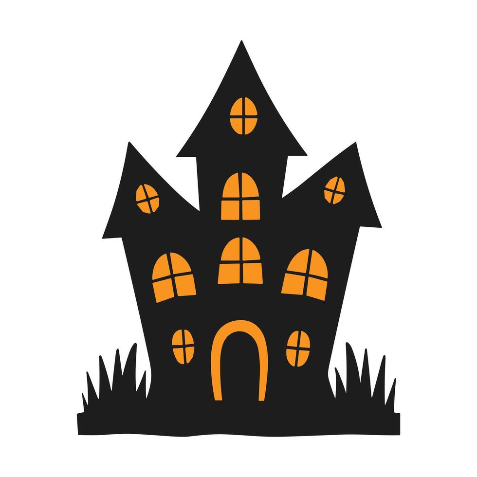 A haunted house silhouette for Halloween vector