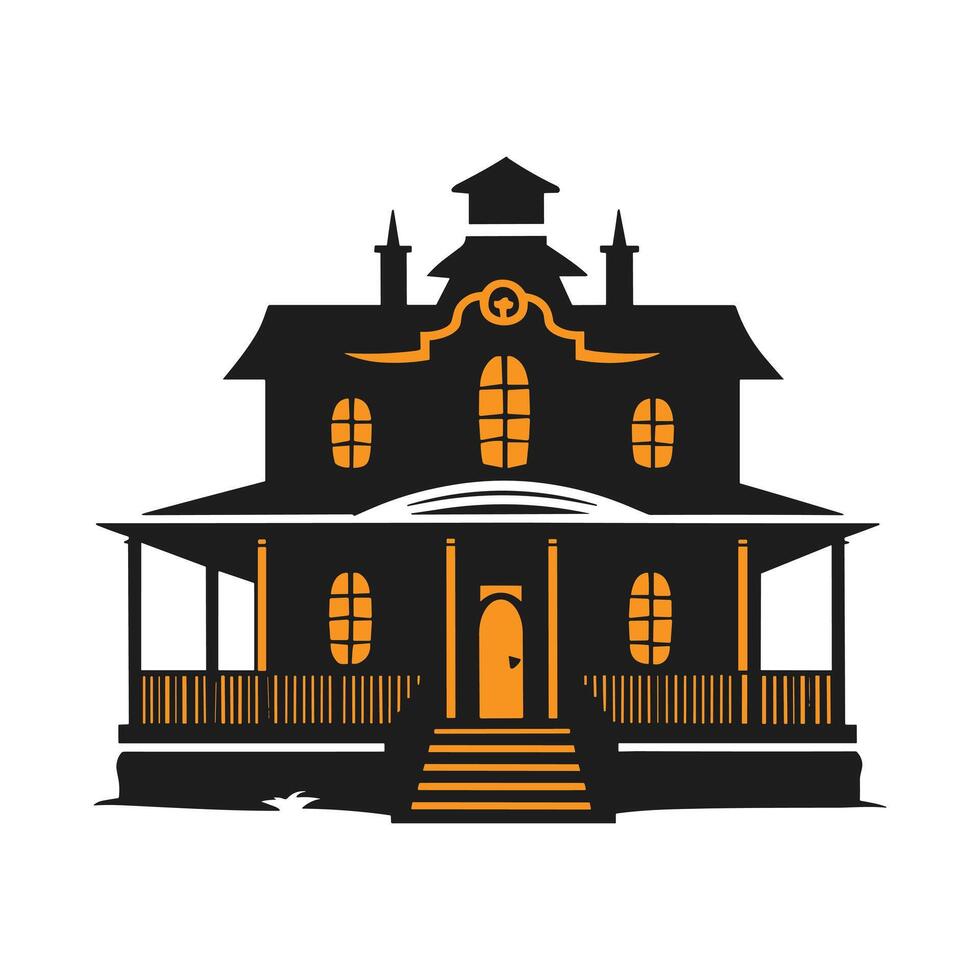 A haunted house silhouette for Halloween vector