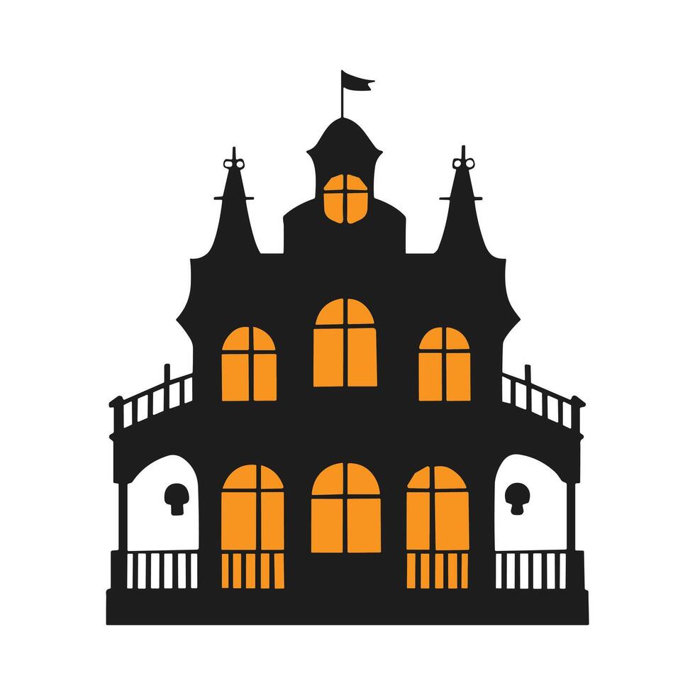 A haunted house silhouette for Halloween vector