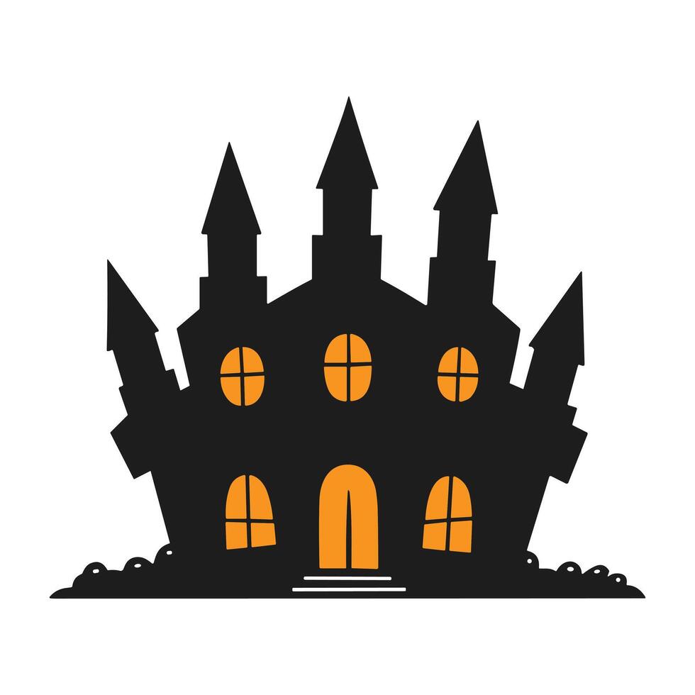 A haunted house silhouette for Halloween vector