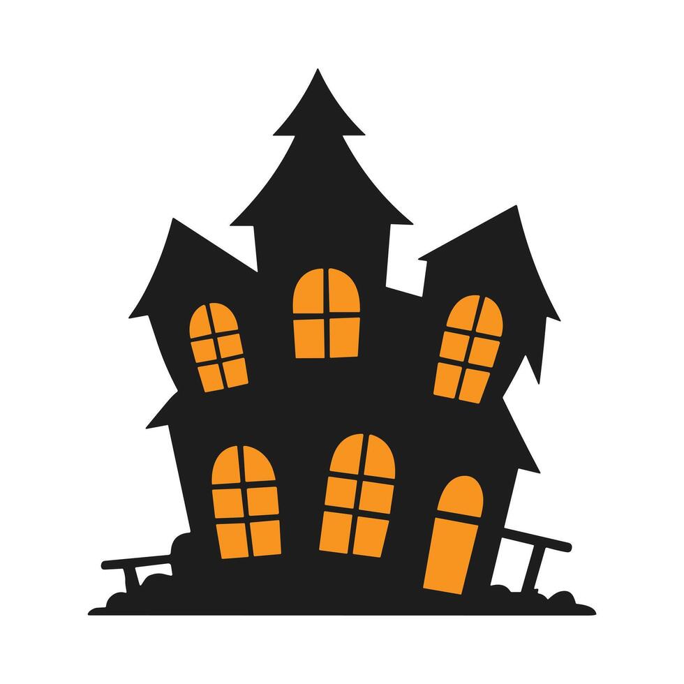 A haunted house silhouette for Halloween vector