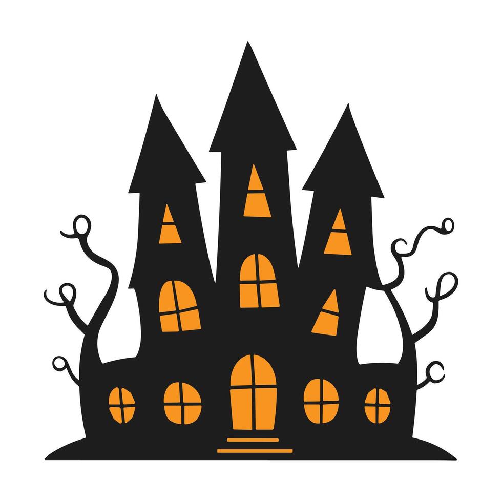 A haunted house silhouette for Halloween vector