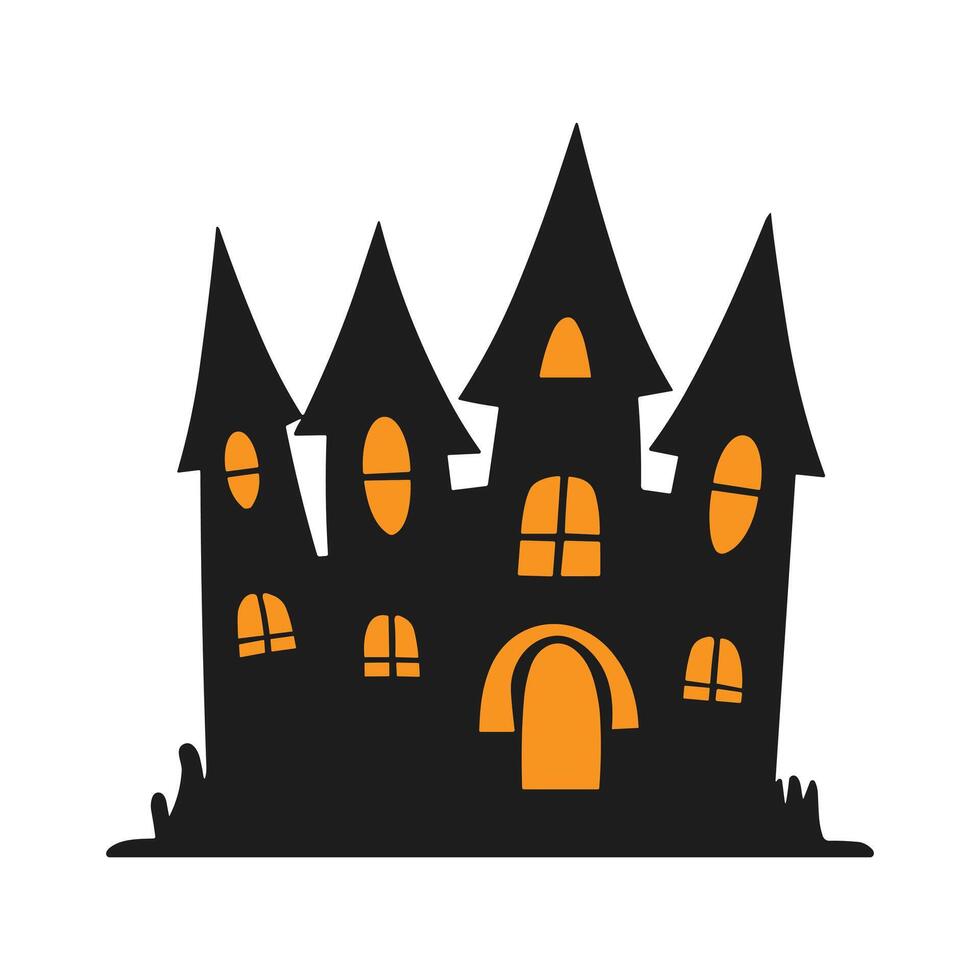 A haunted house silhouette for Halloween vector