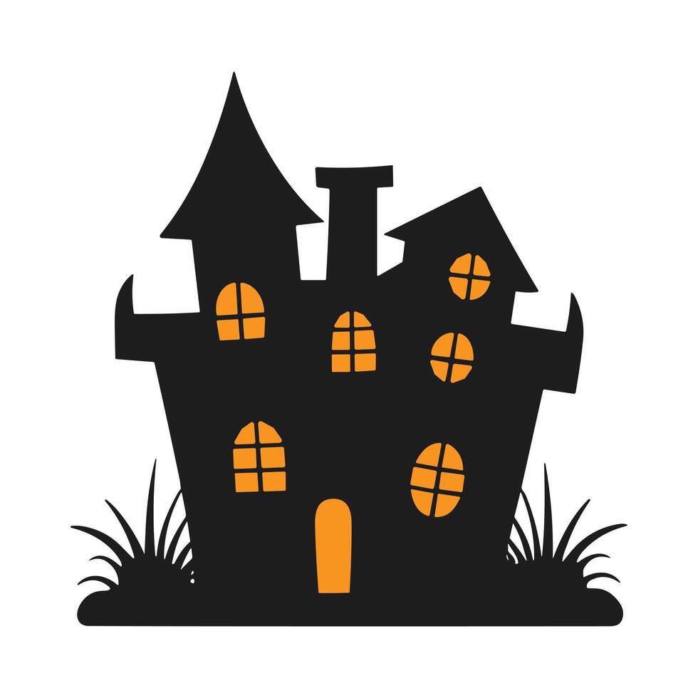 A haunted house silhouette for Halloween vector